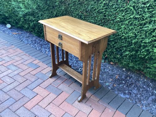 ANTIQUE ART NOUVEAU JUGENDSTIL OAK SIDE TABLE - ADDITIONAL PHOTO 10
