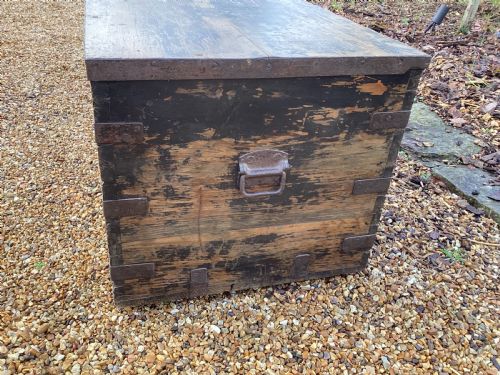 ANTIQUE CAMPAIGN MILITARY CHEST - ADDITIONAL PHOTO 8