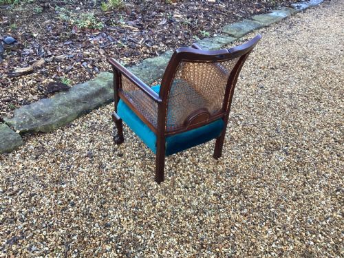 ART DECO BERGERE CANE MAHOGANY ARMCHAIR - ADDITIONAL PHOTO 6