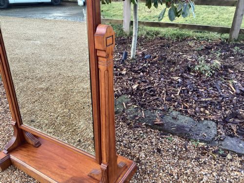 VICTORIAN MAHOGANY CHEVAL DRESSING MIRROR - ADDITIONAL PHOTO 7