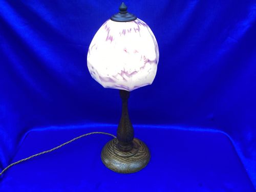 ANTIQUE PAIR OF OAK BEDSIDE LIGHTS - ADDITIONAL PHOTO 2