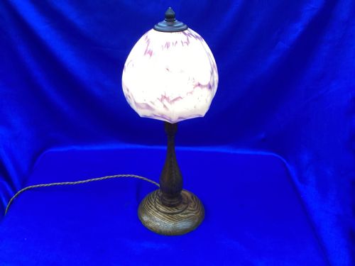 ANTIQUE PAIR OF OAK BEDSIDE LIGHTS - ADDITIONAL PHOTO 3