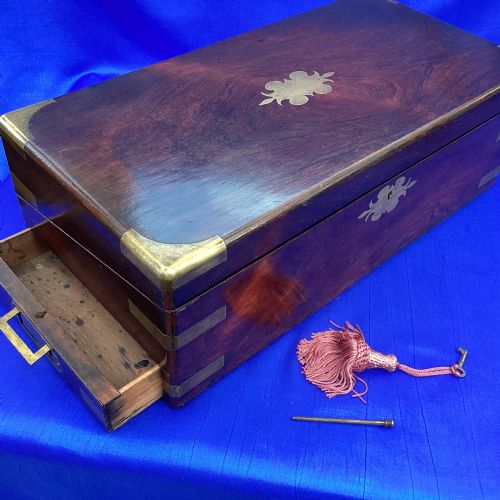 GEORGIAN ROSEWOOD CAMPAIGN WRITING SLOPE - ADDITIONAL PHOTO 3