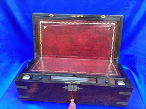 GEORGIAN ROSEWOOD CAMPAIGN WRITING SLOPE - ADDITIONAL PHOTO 4