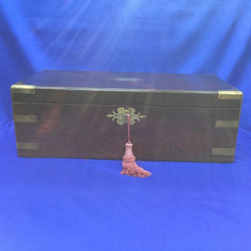 GEORGIAN ROSEWOOD CAMPAIGN WRITING SLOPE - ADDITIONAL PHOTO 7