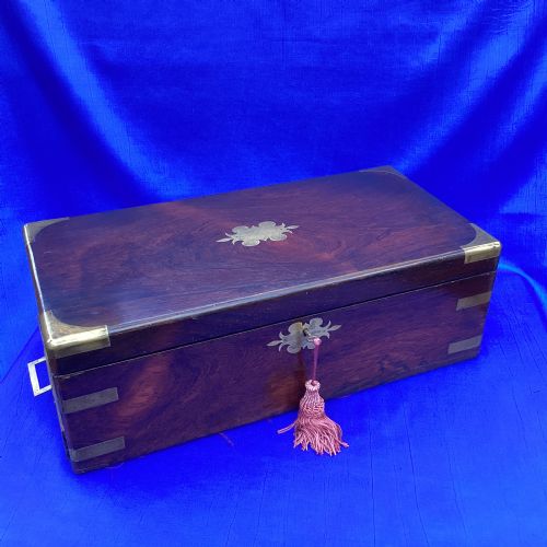 GEORGIAN ROSEWOOD CAMPAIGN WRITING SLOPE - ADDITIONAL PHOTO 9