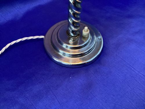 ANTIQUE ART DECO CHROME TABLE LAMP - ADDITIONAL PHOTO 3