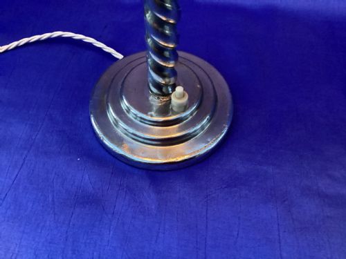 ANTIQUE ART DECO CHROME TABLE LAMP - ADDITIONAL PHOTO 5