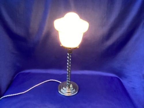 ANTIQUE ART DECO CHROME TABLE LAMP - ADDITIONAL PHOTO 6