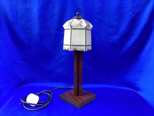 ANTIQUE ART DECO MAHOGANY TABLE LAMP - ADDITIONAL PHOTO 1