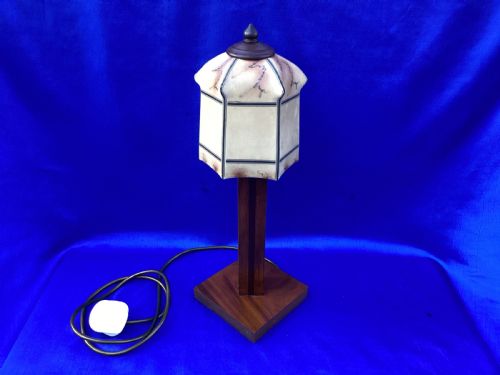 ANTIQUE ART DECO MAHOGANY TABLE LAMP - ADDITIONAL PHOTO 7
