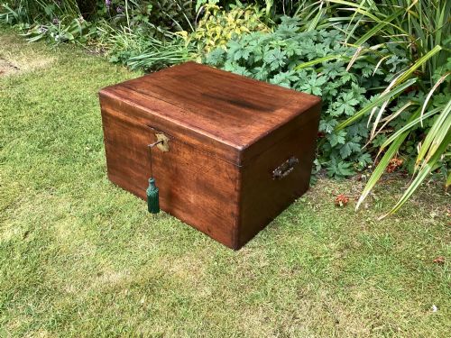 VICTORIAN MAHOGANY DEED BOX - ADDITIONAL PHOTO 3