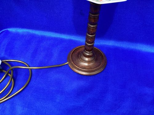 ANTIQUE FRENCH WALNUT TABLE LAMP - ADDITIONAL PHOTO 4