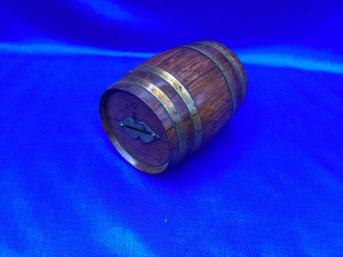 EDWARDIAN OAK BARREL MONEY BOX - ADDITIONAL PHOTO 6