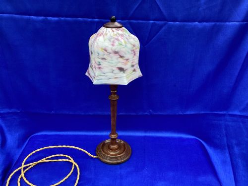 ANTIQUE OAK TABLE LAMP - ADDITIONAL PHOTO 3