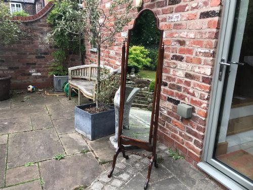 Edwardian Mahogany Cheval Mirror