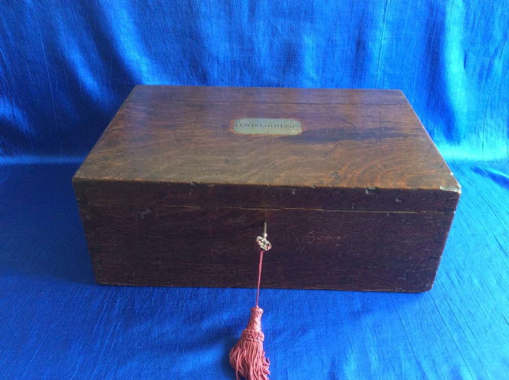 Victorian oak military campaign deed chest View VIII