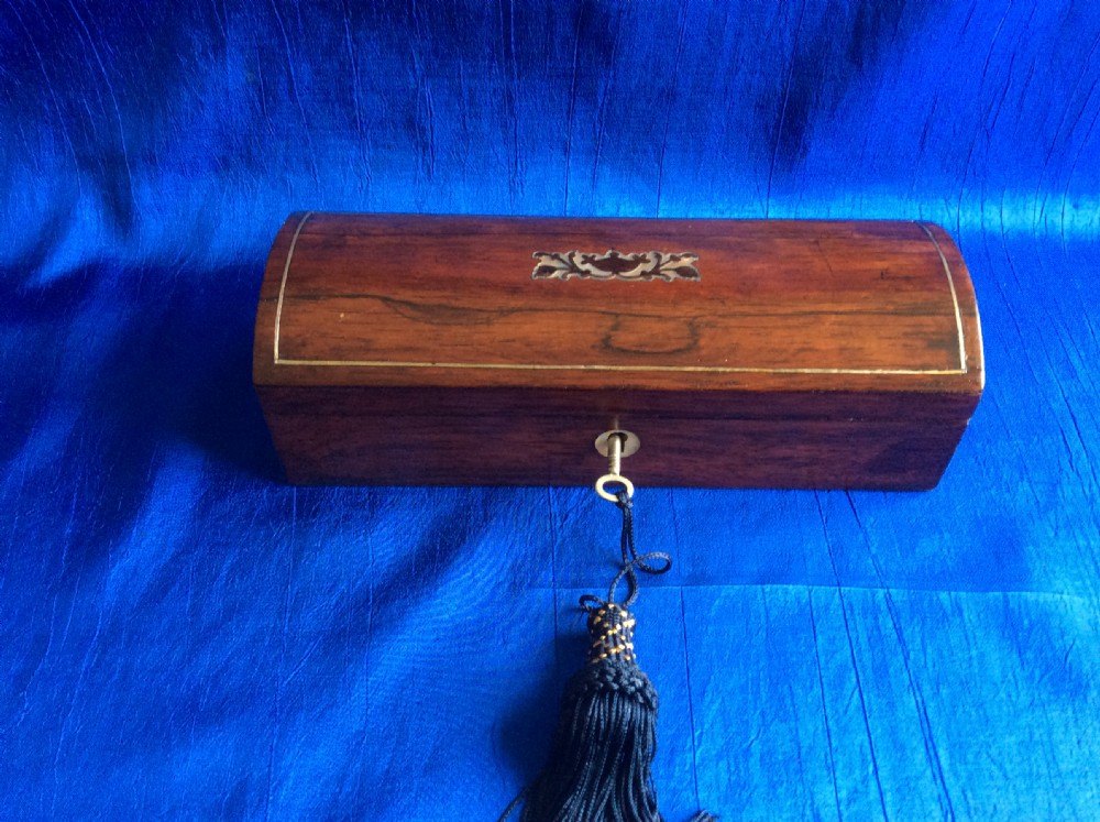 Victorian rosewood and mother of pearl glove box