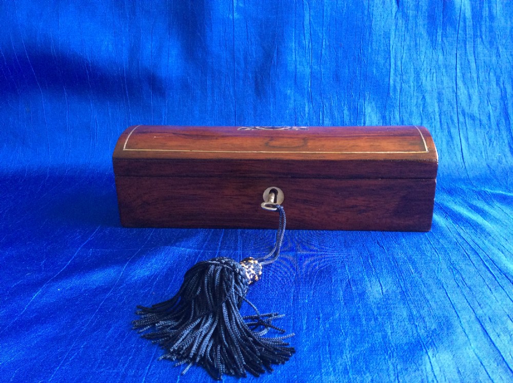 Victorian rosewood and mother of pearl glove box View VI