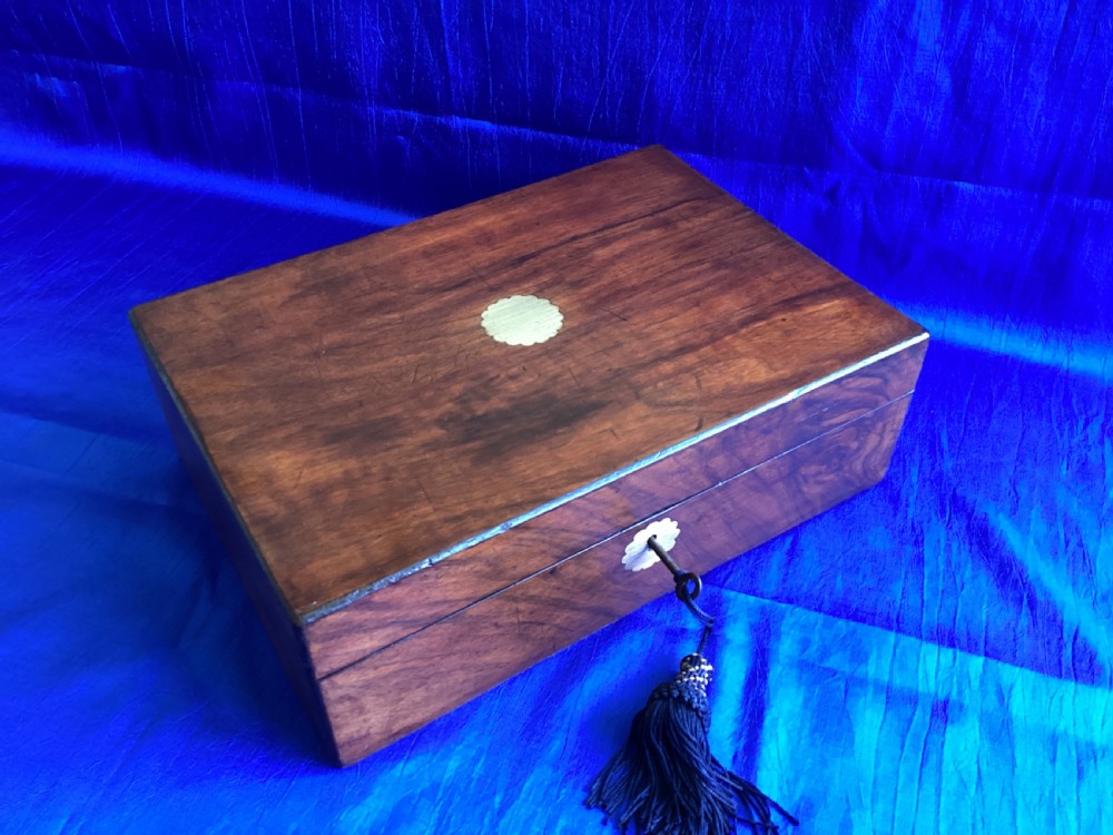Victorian walnut trinket keepsake box View II