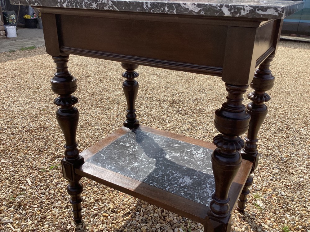Antique French black marble top side table View VIII