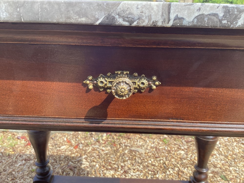 Antique French black marble top side table View XI