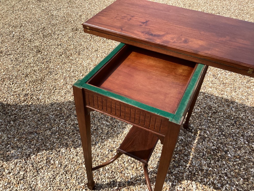 Antique mahogany games table View V