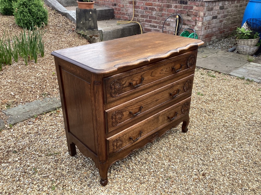 Antique French oak chest of drawers View II