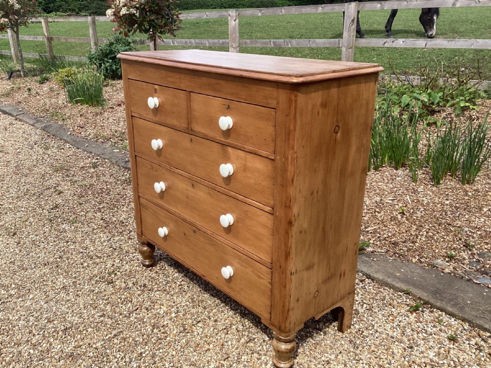 Victorian farmhouse stripped pine chest of drawers View IV