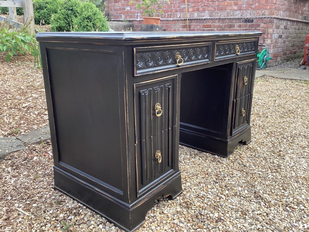 Vintage black ‘ shabby chic ‘  ladies kneehole  desk View V