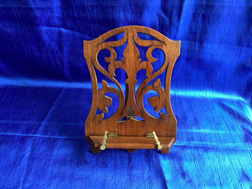 Victorian rosewood fretwork folding book rest