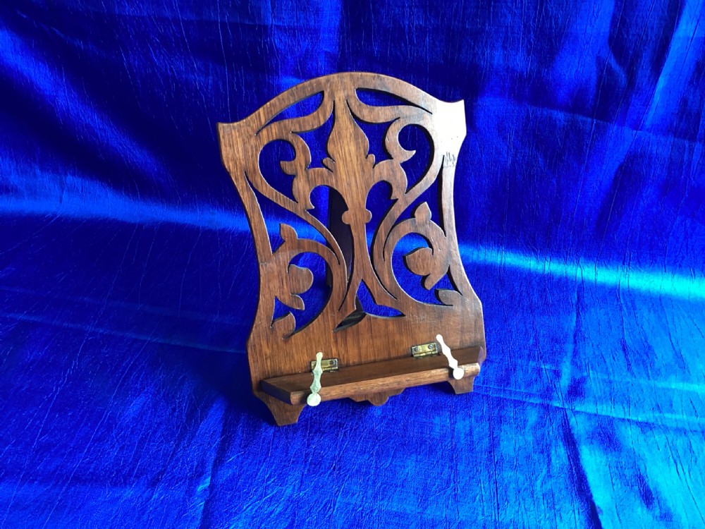 Victorian rosewood fretwork folding book rest View II