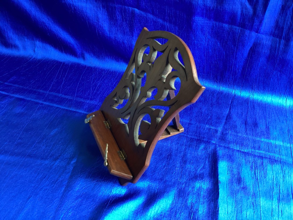 Victorian rosewood fretwork folding book rest View IV