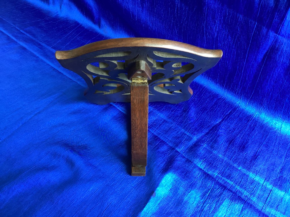 Victorian rosewood fretwork folding book rest View V