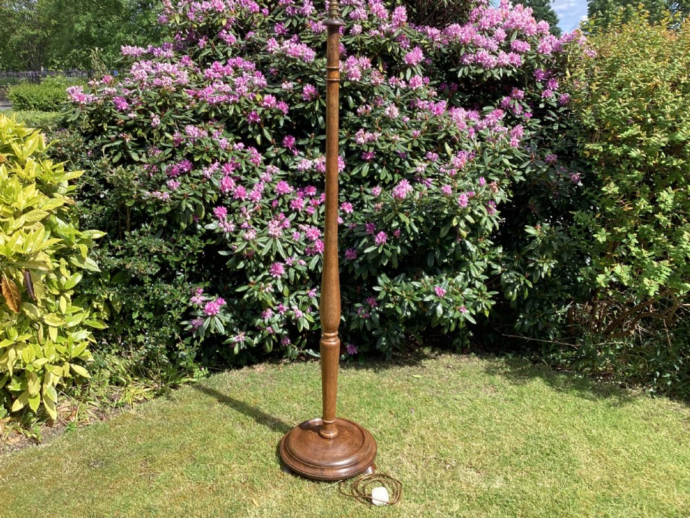 Antique oak standard lamp