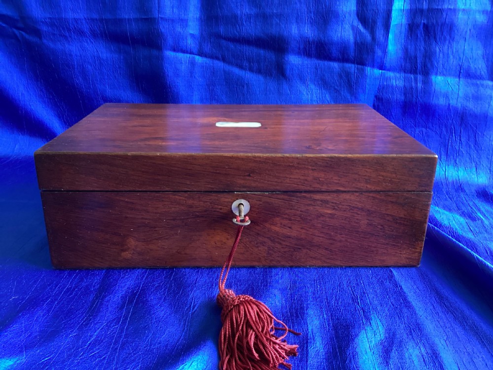 Victorian Rosewood and mother of pearl writing slope