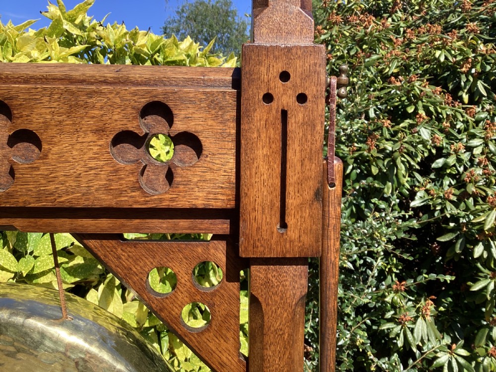 Victorian Arts and Crafts oak dinner gong View VI
