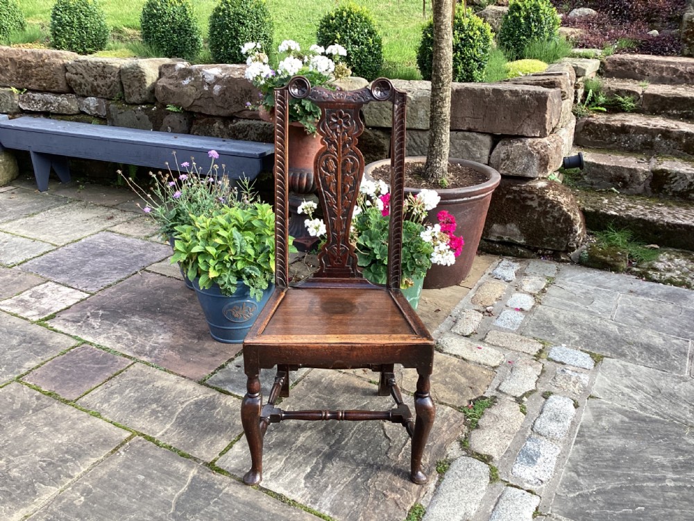 Antique 17th century Oak hall chair