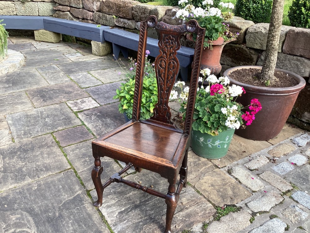Antique 17th century Oak hall chair View III