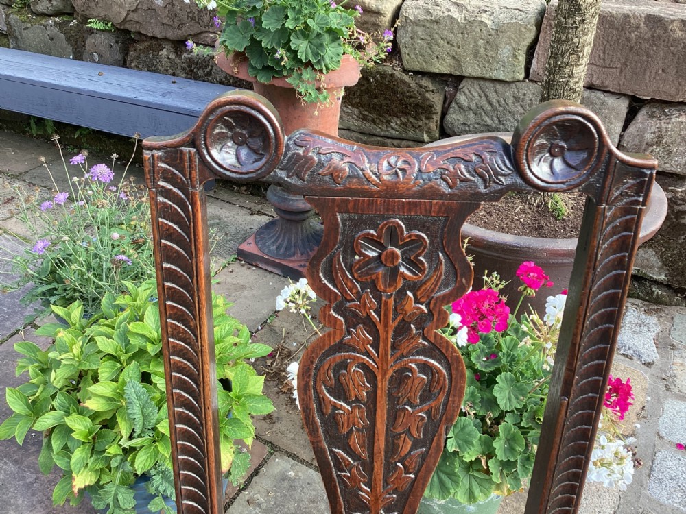 Antique 17th century Oak hall chair View IV