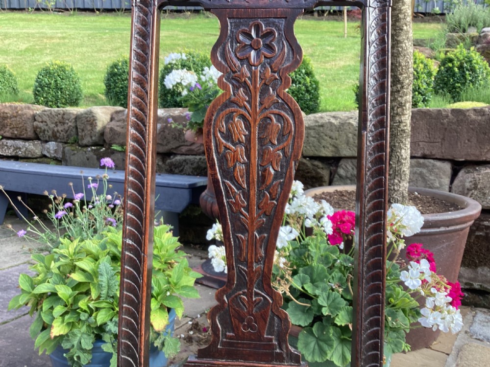 Antique 17th century Oak hall chair View VI