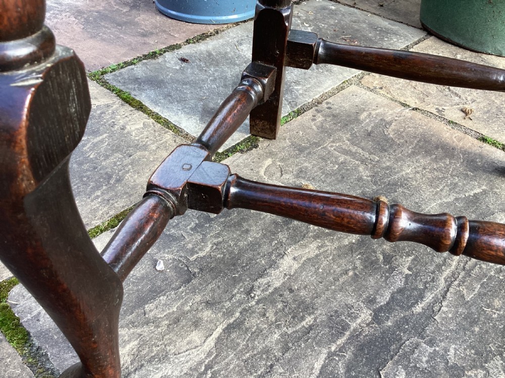 Antique 17th century Oak hall chair View IX