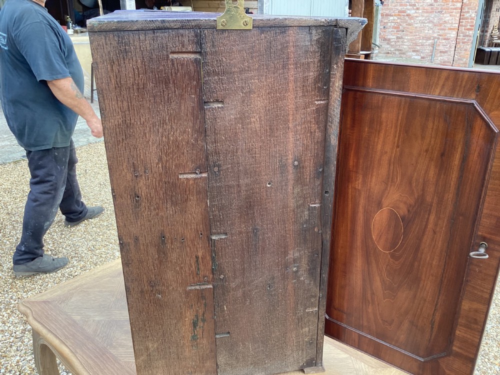 Georgian oak and mahogany corner cupboard View X