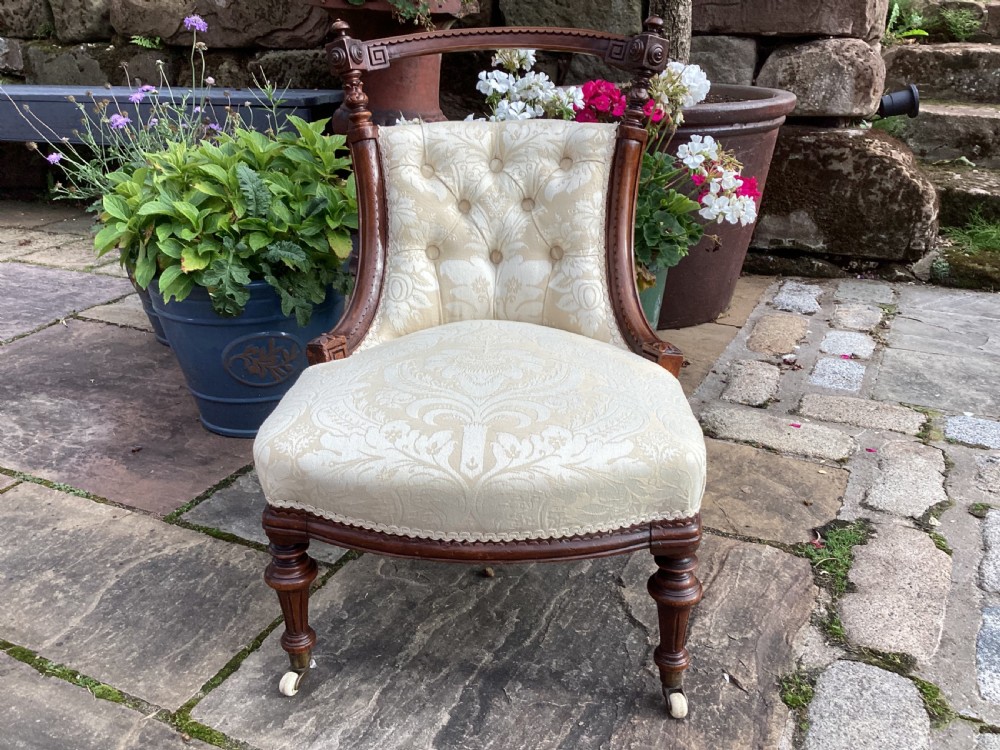 Victorian walnut nursing chair