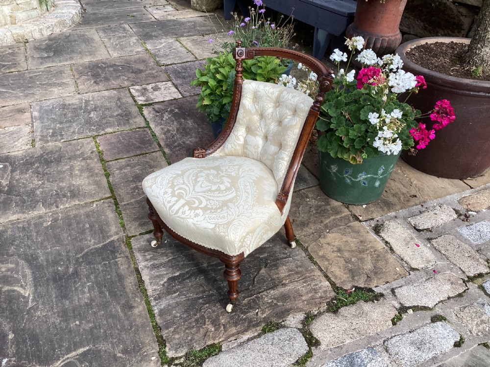 Victorian walnut nursing chair View III