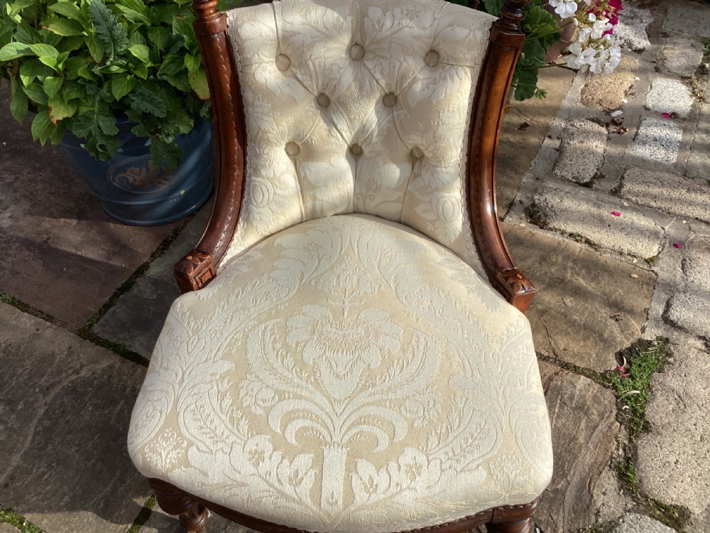 Victorian walnut nursing chair View V