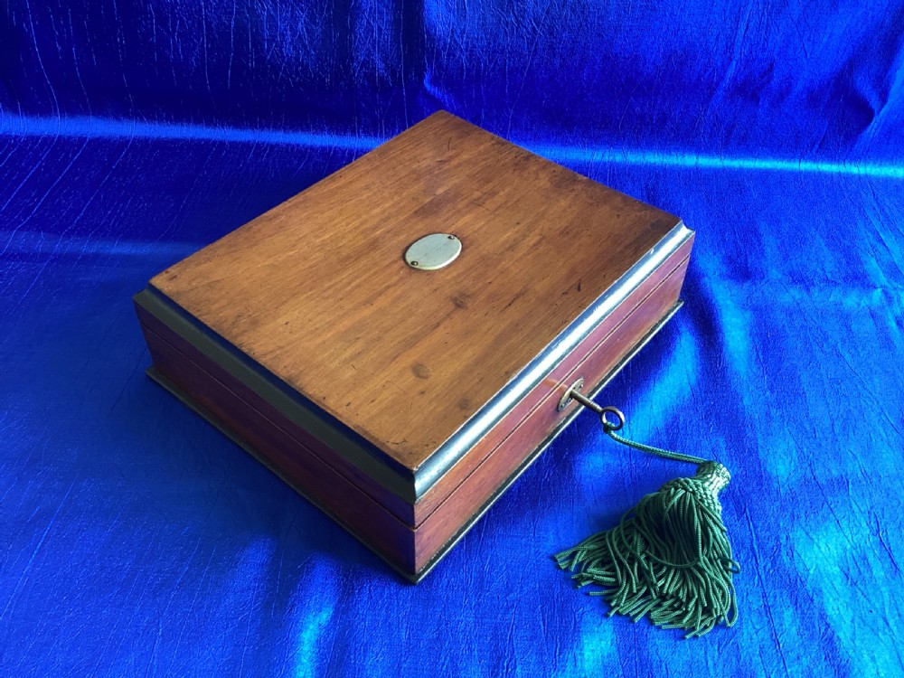 Edwardian walnut ladies travelling writing box View II