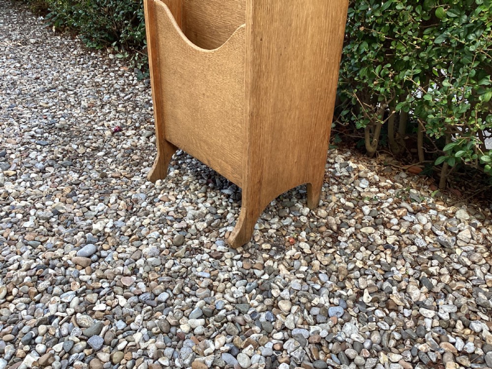 An Arts and Crafts oak magazine paper rack View IV