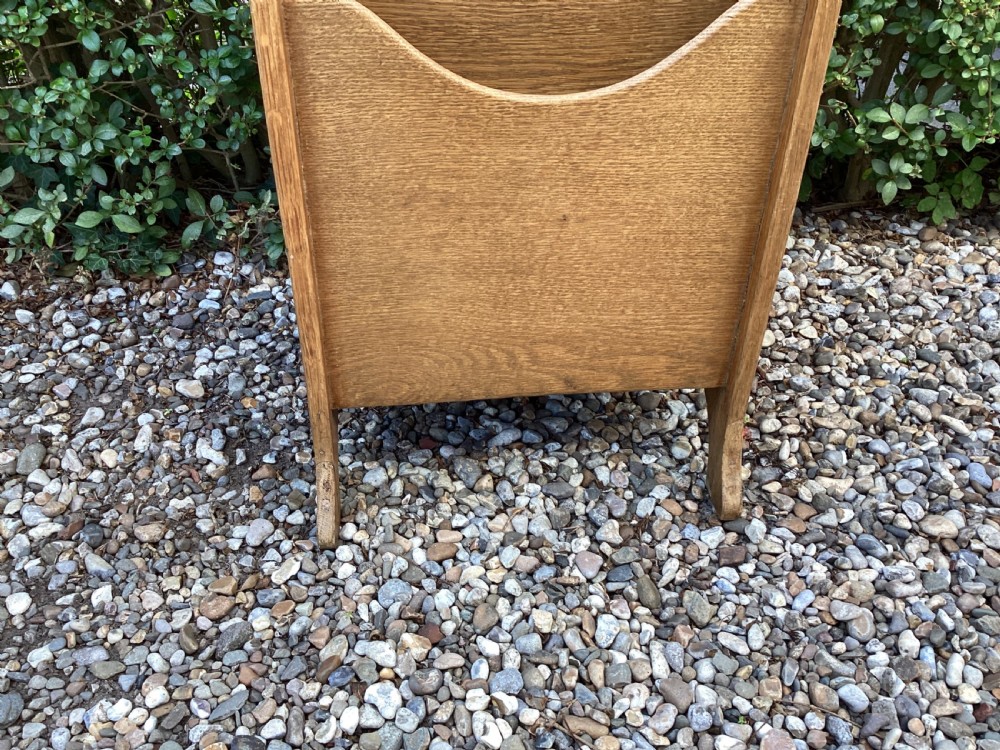 An Arts and Crafts oak magazine paper rack View V