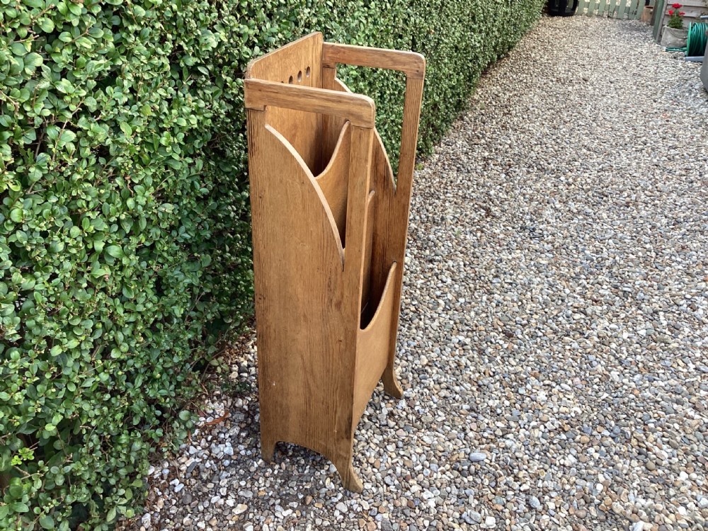 An Arts and Crafts oak magazine paper rack View VI